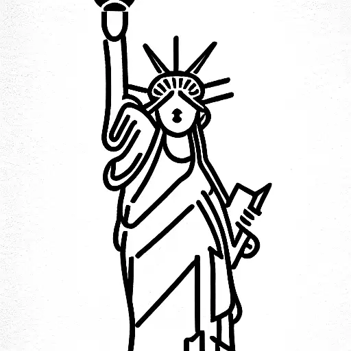 Statue of Liberty and lady Justice combined  tattoo design idea