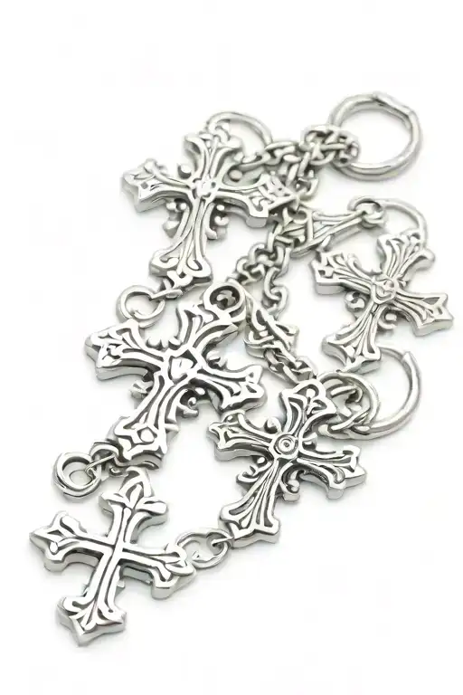 3 chrome hearts crosses zig zagged  tattoo design idea