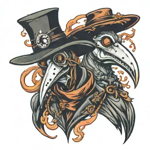 plague doctor old and new school tattoo tattoo design idea