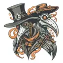plague doctor old and new school tattoo tattoo design idea