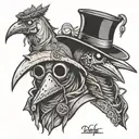 plague doctor old and new school tattoo tattoo design idea
