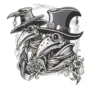 plague doctor old and new school tattoo tattoo design idea