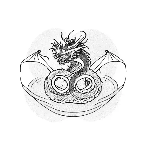 Dragon intertwining with a jiu jitsu belt tattoo design idea