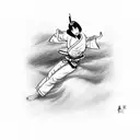 Geisha executing a jiu jitsu technique tattoo design idea