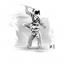 Geisha executing a jiu jitsu technique tattoo design idea