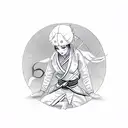 Geisha executing a jiu jitsu technique tattoo design idea