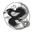 crows and snakes tattoo design idea