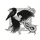 crows and snakes tattoo design idea