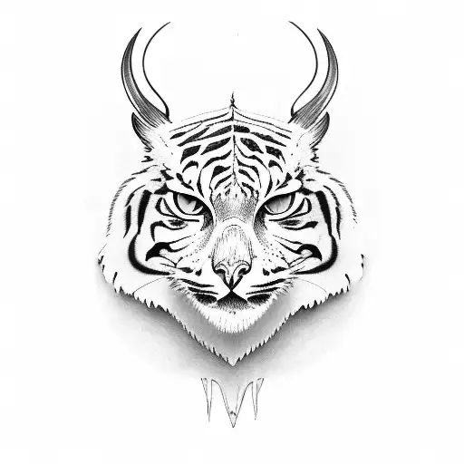 seagull Bobcat tiger mdot  tattoo design idea