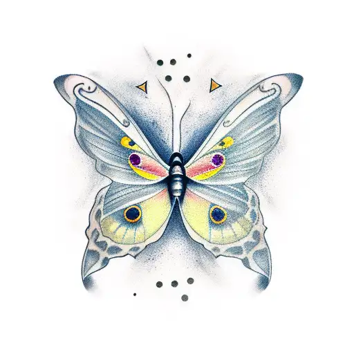 lunar moth tattoo design idea
