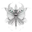lunar moth tattoo design idea