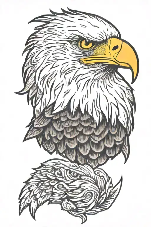 bald eagle head tattoo design idea