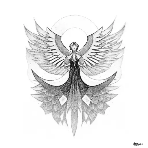 2001 with two wings tattoo design idea