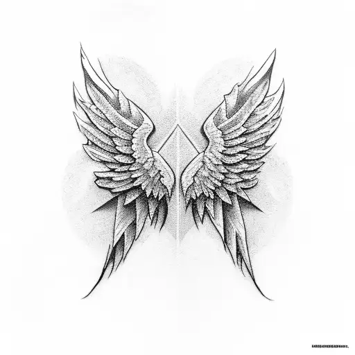 2001 with 2 wings tattoo design idea