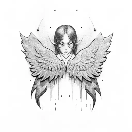 number 2001 and two wings tattoo design idea