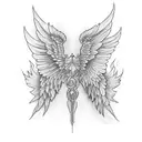2001 with two wings tattoo design idea