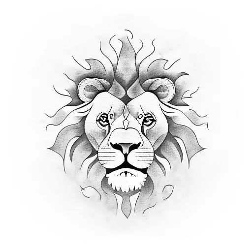 Coffee beans forming the shape of a lion's head tattoo design idea