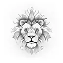 Coffee beans forming the shape of a lion's head tattoo design idea