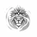 Coffee beans forming the shape of a lion's head tattoo design idea