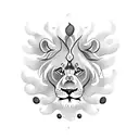 Coffee beans forming the shape of a lion's head tattoo design idea