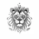 Coffee beans forming the shape of a lion's head tattoo design idea