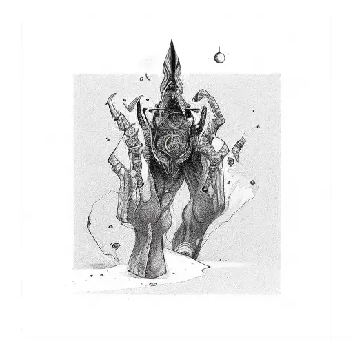 black magic in hands tattoo design idea