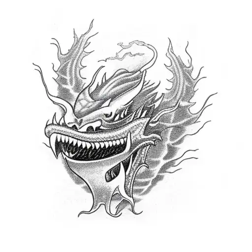 lightning turned to dragon tattoo design idea