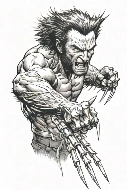 Wolverine claws out  tattoo design idea