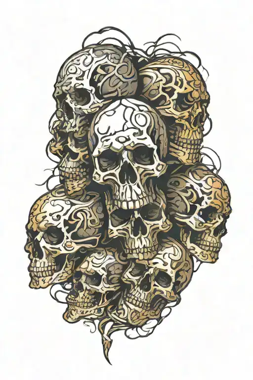 Skulls tattoo design idea
