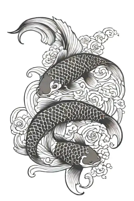 koi fish yin yang tattoo design idea