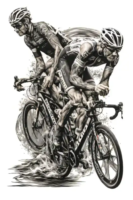 triathlon race tattoo design idea