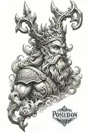 poseidon trident tattoo design idea