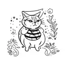 Fat Cat  tattoo design idea