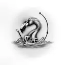 flamingo with whiskey glass Mardi Gras beads poker tattoo design idea