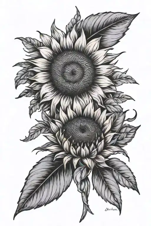 lavender, sunflower, echinacea  tattoo design idea