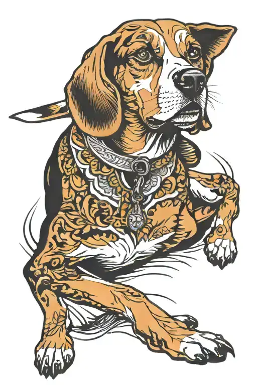 beagle dog tattoo design idea
