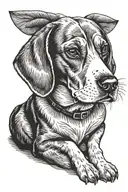 beagle sitting tattoo design idea