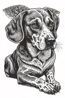 beagle sitting tattoo design idea