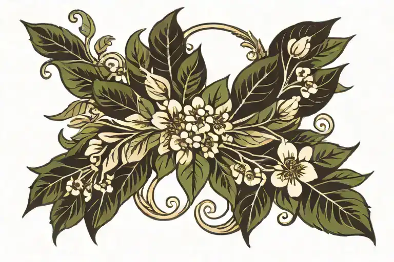 Laurel wreath encircling tattoo design idea