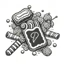 candy bar tattoo design idea