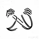 holding sister hand with initials R and L tattoo design idea