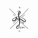 holding sister hand with initials R and L tattoo design idea