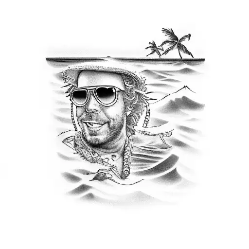 jimmy buffett themed sleeve  tattoo design idea
