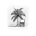 Palm Tree with chairs tattoo design idea