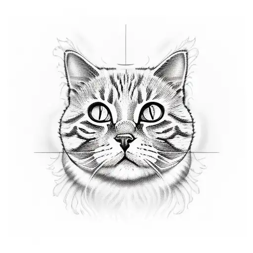 orange cat holding fried chicken tattoo design idea