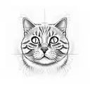 orange cat holding fried chicken tattoo design idea