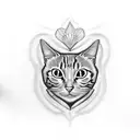 orange cat holding fried chicken tattoo design idea