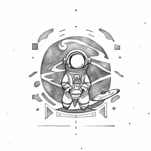overthinking astronaut  tattoo design idea