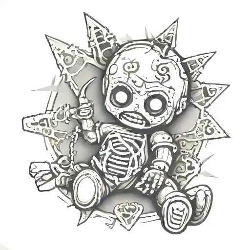 voodoo doll tattoo design idea