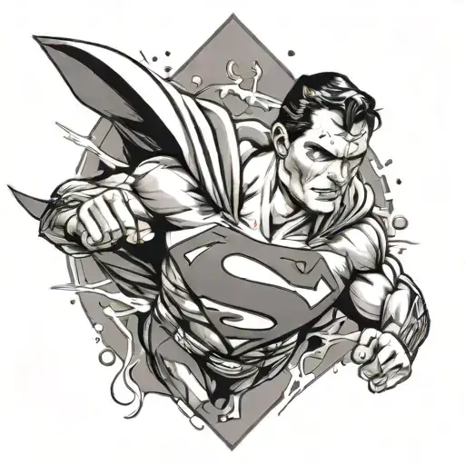 classic  superman tattoo design idea